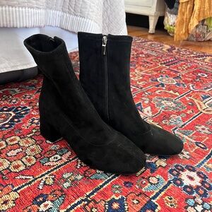 Suede Black Booties